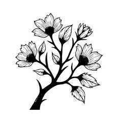 Elegant floral illustration showcases delicate blossoms and intricate leafy details against a