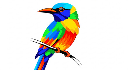 Obraz premium Colorful bird on branch, showcasing vibrant plumage and natural beauty in wildlife and avian species
