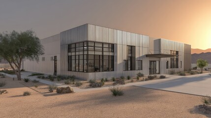 Modern Desert Home with Sleek Design Surrounded by Natural Landscape