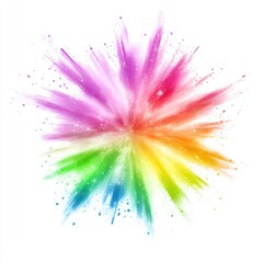 Vibrant Abstract Color Explosion with Paint Splashes and Particles