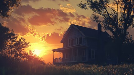 retro vintage medic home sunset simulation