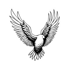 Obraz premium Majestic flight illustration soaring bird vector design embodying freedom and strength in