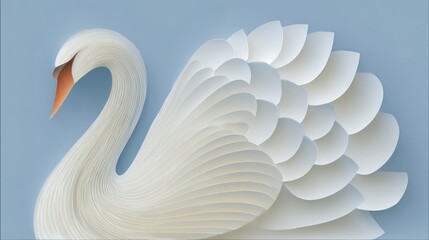 Obraz premium Ornate white swan design