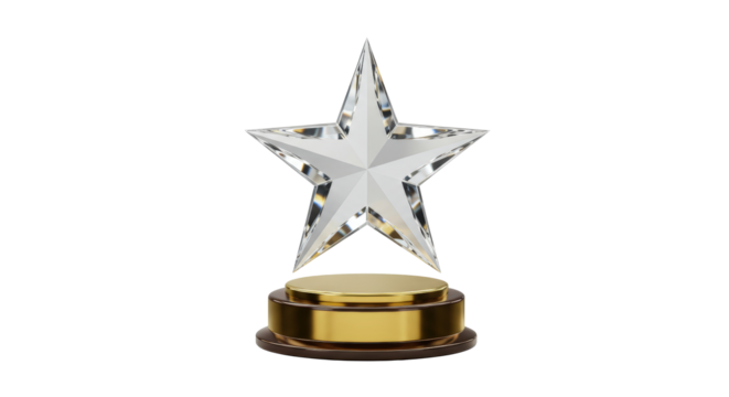 Clear_Crystal_Star_Trophy_Gold_Base_Award_Isolated