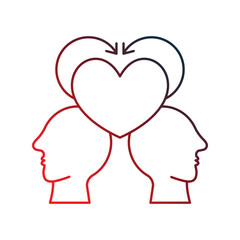 Emotional Intellect icon with white background vector stock illustration