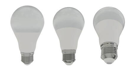Led bulb isolated transparent background 3d rendering
