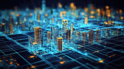 scan high tech futuristic urban zoning map scan