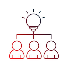 Collaborative Idea icon with white background vector stock illustration