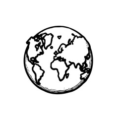 Obraz premium Stylized earth illustration featuring continents and oceans offering a perspective on global