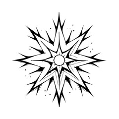 Obraz premium Stylized radial illustration, abstract geometrical flower pattern, vector format symbol featuring