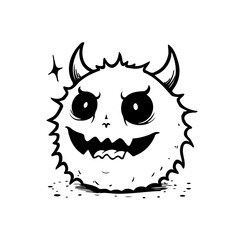 Whimsical cartoon monster illustration perfect for children's books or halloween themed designs