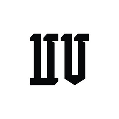 UV monogram logo design letter text name symbol monochrome logotype alphabet character simple logo