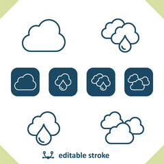 Weather Icons. Cloud, Cloudy, Clouds, Rain, Raining, Raindrop