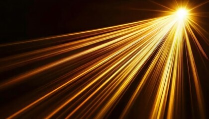 黄金の光芒が暗闇に輝く抽象的なエネルギー