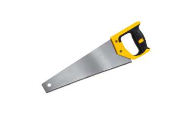 A hand saw used for sawing wood.