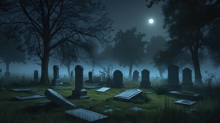 Dark and moody night halloween scene
