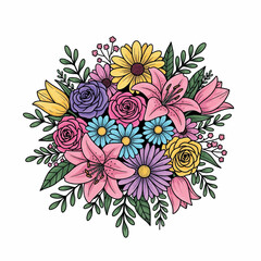 flower, floral, drawing, illustration, art, vector, design, textile, botanical, print, abstract, graphic, background, leaf, nature, blossom, vintage, fabric, wallpaper, summer, pattern, bouquet, 