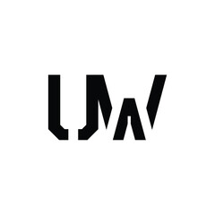 UW monogram logo design letter text name symbol monochrome logotype alphabet character simple logo