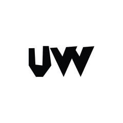 UW monogram logo design letter text name symbol monochrome logotype alphabet character simple logo