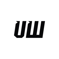 UW monogram logo design letter text name symbol monochrome logotype alphabet character simple logo