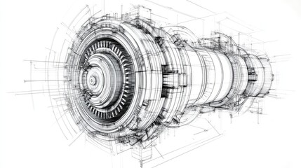 core line art style of a rotating machine core