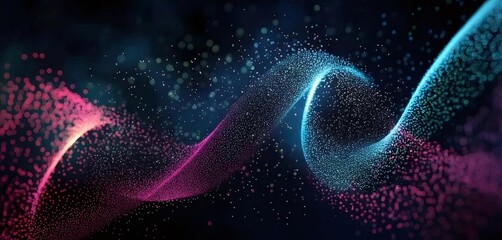 抽象的なデザインの渦巻く粒子の流れ