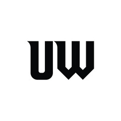 UW monogram logo design letter text name symbol monochrome logotype alphabet character simple logo