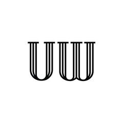 UW monogram logo design letter text name symbol monochrome logotype alphabet character simple logo
