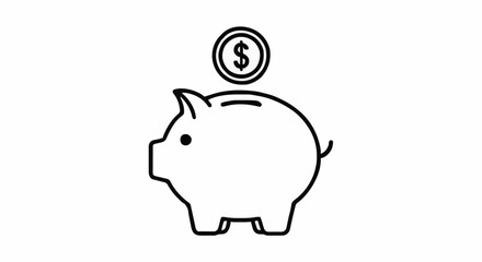 Obraz premium Piggy bank with coin