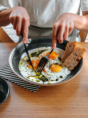 Turkish eggs for breakfast