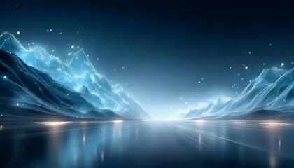 水面に映る輝く山の風景