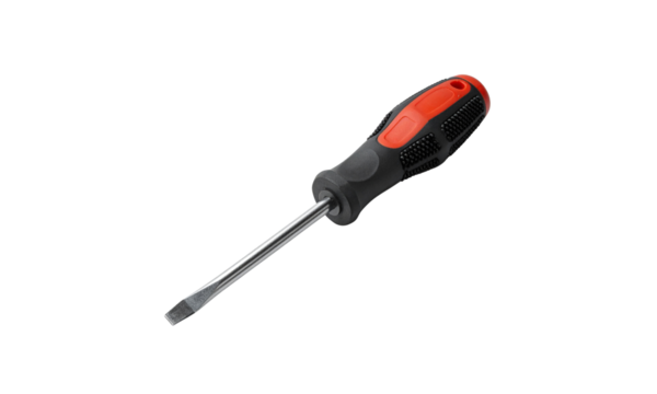 Red handled flat head screwdriver tool