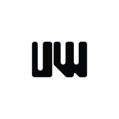 UW monogram logo design letter text name symbol monochrome logotype alphabet character simple logo