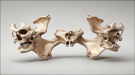 Unique Artistic Representation of Bone Structure with Human Skulls