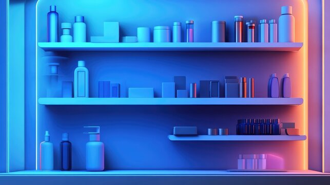 phrmcy futuristic scan of a pharmacy shelf paper cutout