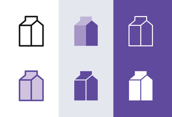Milk carton icon. Milk box symbol in 4 styles - solid, outline, flat, duotone.