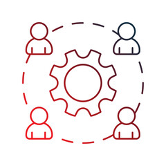 Outsource icon with white background vector stock illustration