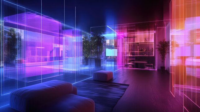 technology holographic style open house event simulation