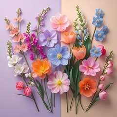 Fototapeta premium Colorful flower arrangement spring floral design art