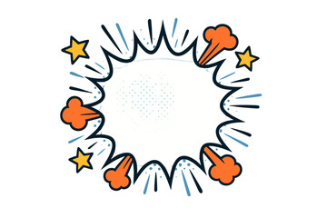 Obraz premium Comic book effects outline icon set. speech bubbles, starbursts & explosions icons.