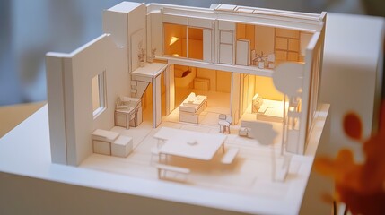design dismantling apartment layout in a paper cutout style