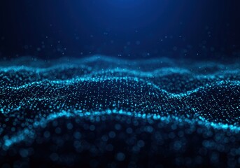 Abstract Digital Wave of Glowing Particles