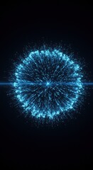 Fototapeta premium Abstract Blue Particle Explosion