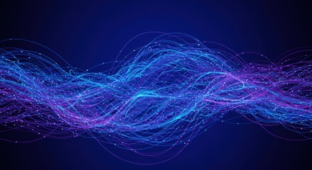 Abstract Intertwined Blue Light Strands