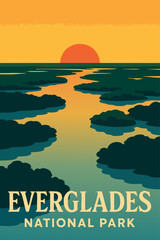 Everglades Wetlands and Mangroves at Sunrise
