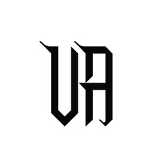 VA monogram logo design letter text name symbol monochrome logotype alphabet character simple logo