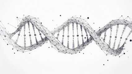 Modern DNA strand illustration for biotechnology, science, or medical projects, offering a clean, professional aesthetic for your innovative campaigns