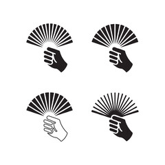 Hand Fan Solid Fashion Design Set