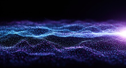 Abstract Glowing Particle Wave and Light Rays