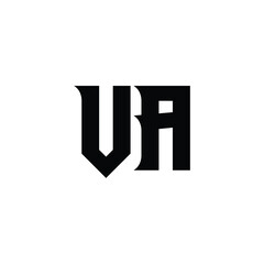 VA monogram logo design letter text name symbol monochrome logotype alphabet character simple logo